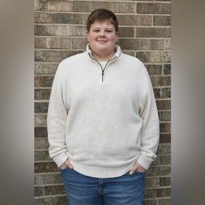 Take 50% OFF- Place Boy’s Cream Zip-Up Sweater, Size-14